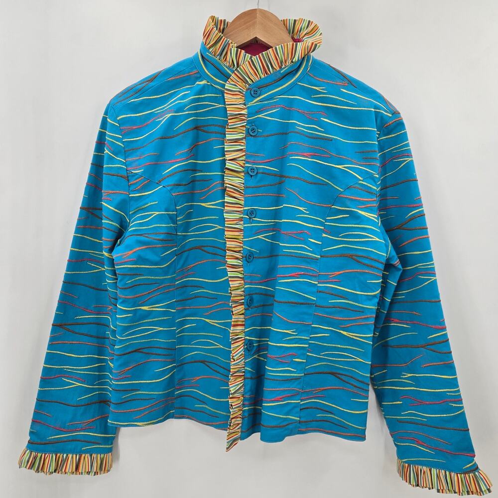 Irene Allison Women Dopamine Eclectic Maximalist Embroidered Statement Jacket M